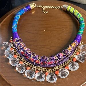 Colorful Beaded Statement Necklace and Earring Set!